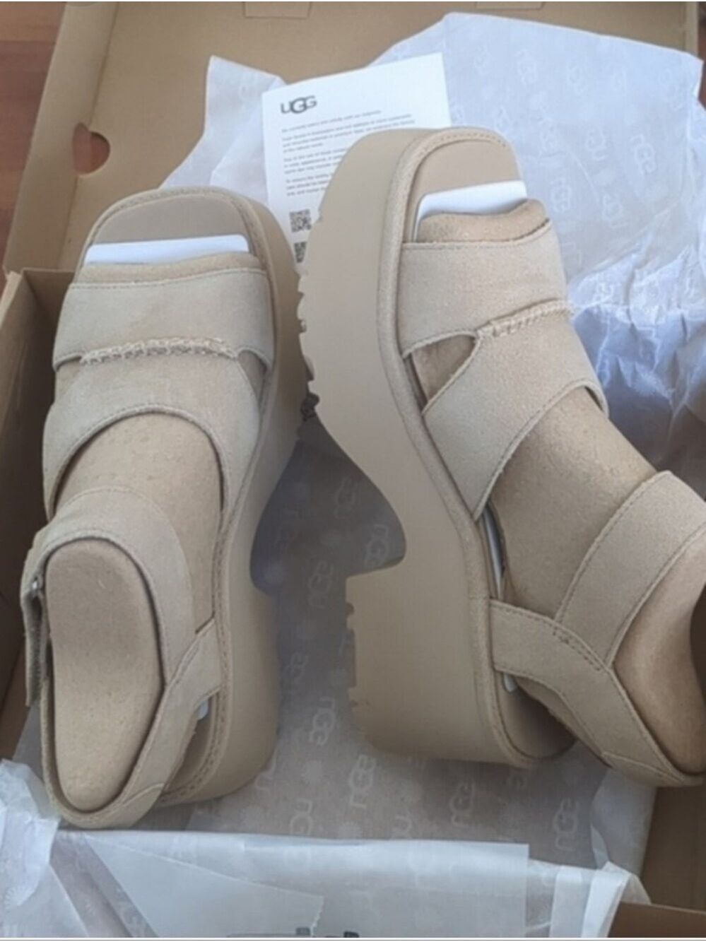 New Ugg New Height Ankle Strap Sandals color Mustard Seedsize 9 - Picture 2 of 9